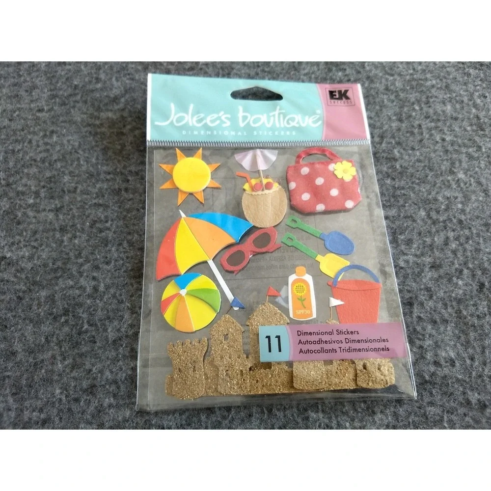 Jolee's Boutique Scrapbooking Dimensional Stickers‎ Beach & Shore Lot of 3 NEW